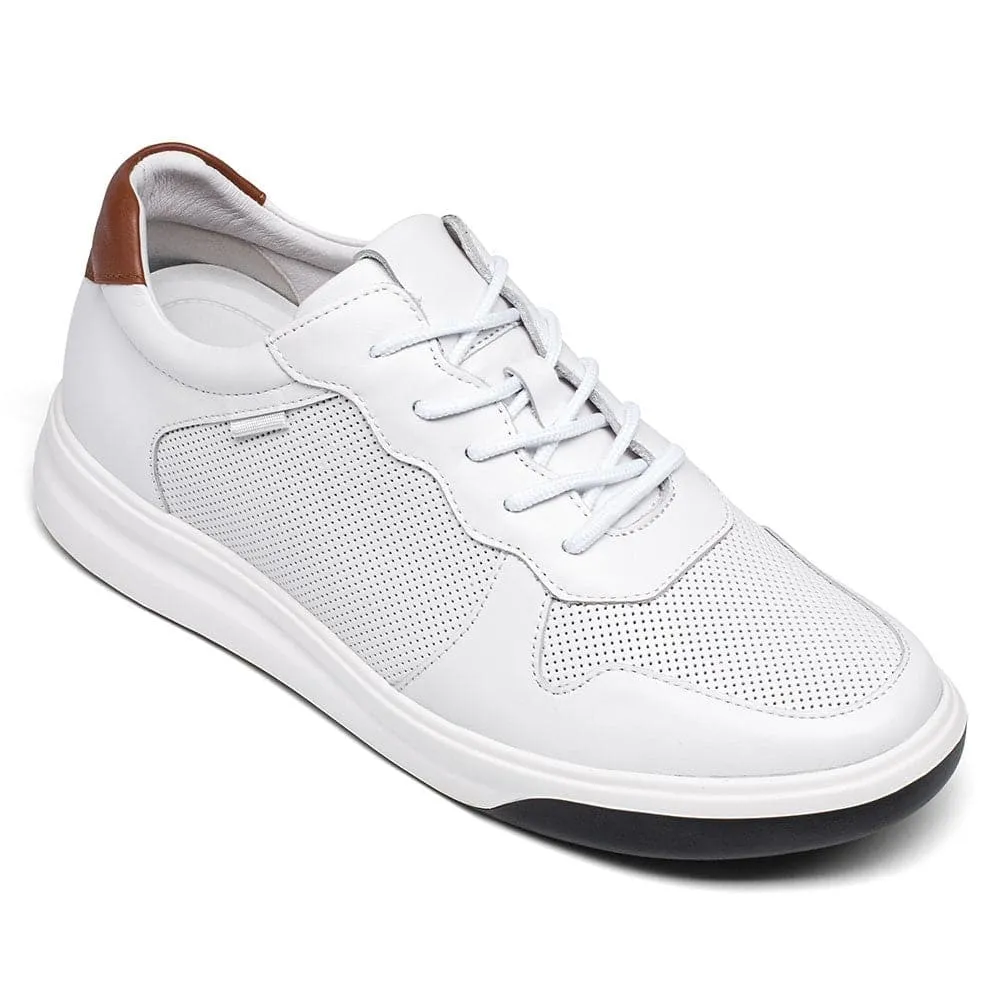 6 CM / 2.36 Inche CMR CHAMARIPA Men's Hidden Heel Trainers Elevator Sneaker Shoes White Leather Sneakers