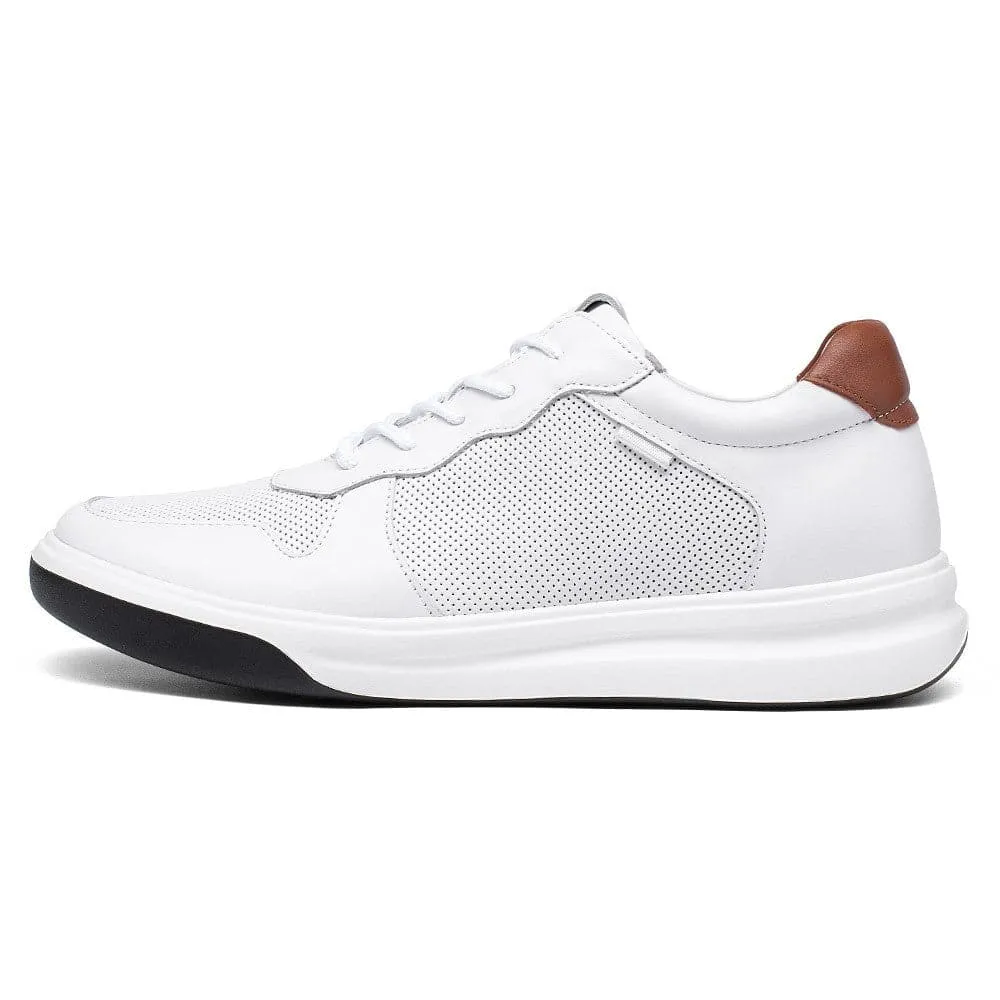 6 CM / 2.36 Inche CMR CHAMARIPA Men's Hidden Heel Trainers Elevator Sneaker Shoes White Leather Sneakers