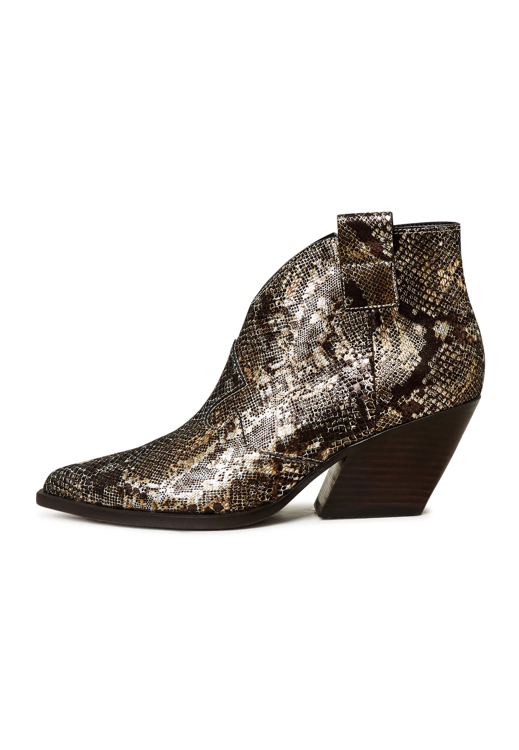 Block Heeled Cowboy Boots Ivanna - Gold