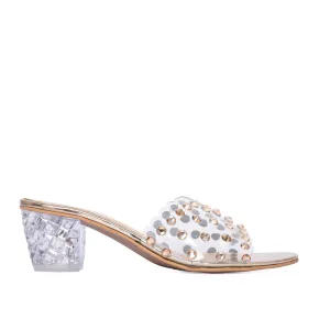 ﻿Chic Clear Embellished Heels | 562H-X