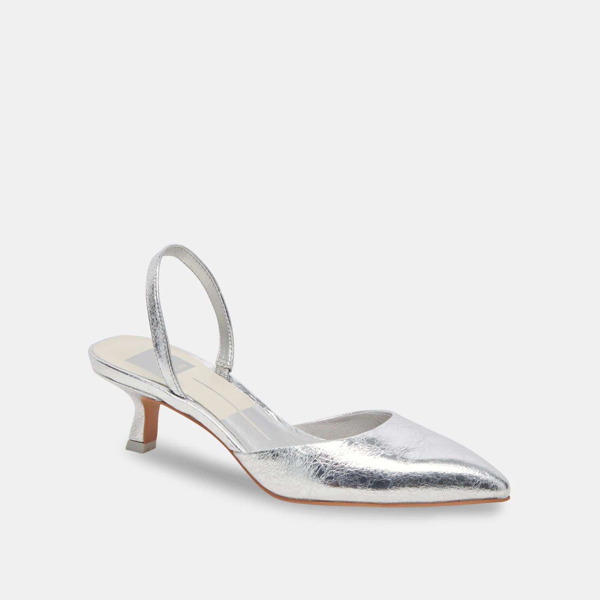 CORSA WIDE HEELS SILVER CRACKLED LEATHER