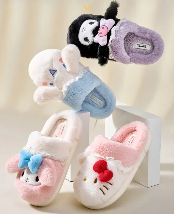 Cute Fuzzy House Slippers