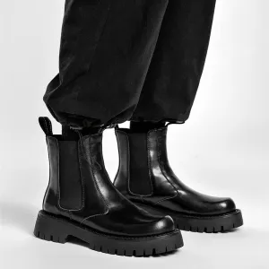 Dark Chelsea Split Leather Boots