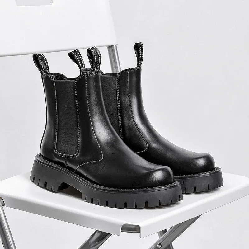 Dark Chelsea Split Leather Boots