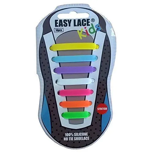 Easy Lace Kids No Tie Elastic Silicone Slip On Shoelaces 14 Pieces