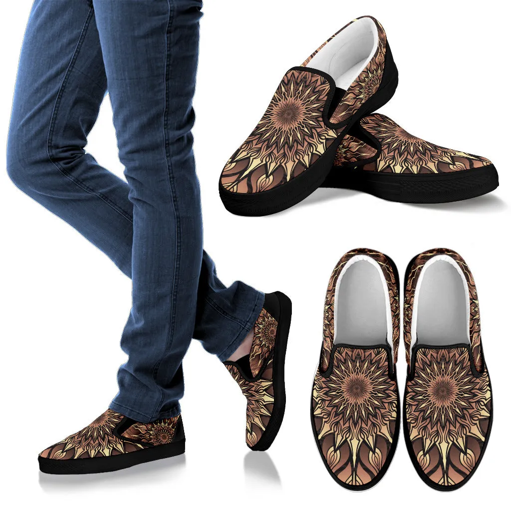 Endless Power of Music Mandala | Men's Slip Ons | Mandalazed