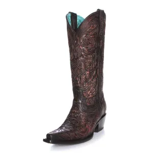 G1471-M Corral brown western cowgirl leather tall boots for women