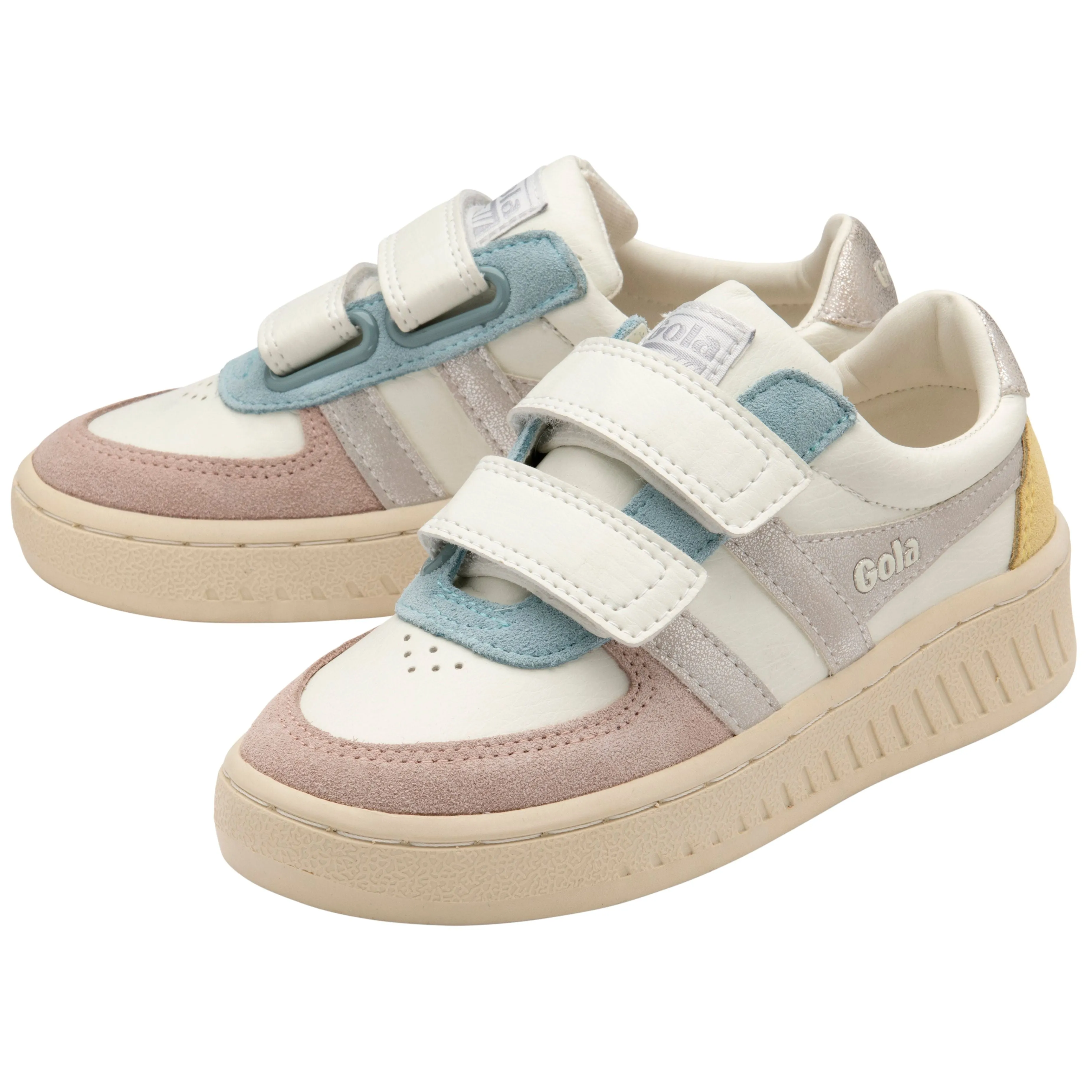 Gola Kids Sneaker Grandslam Quadrant Strap Off White/Blossom/Silver/Lemon