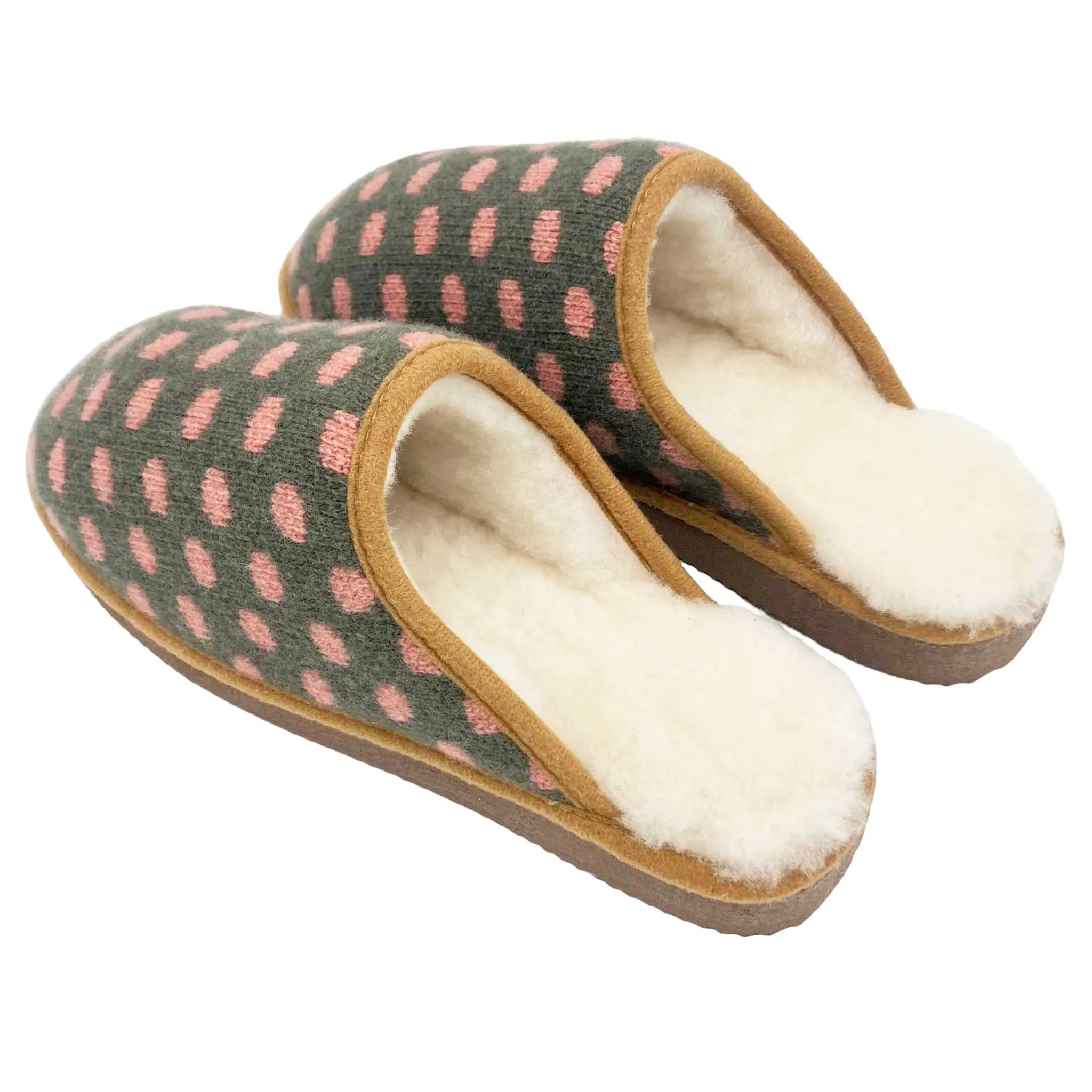 Green Spot Lambswool & Sheepskin Slippers - XL & XXL ONLY