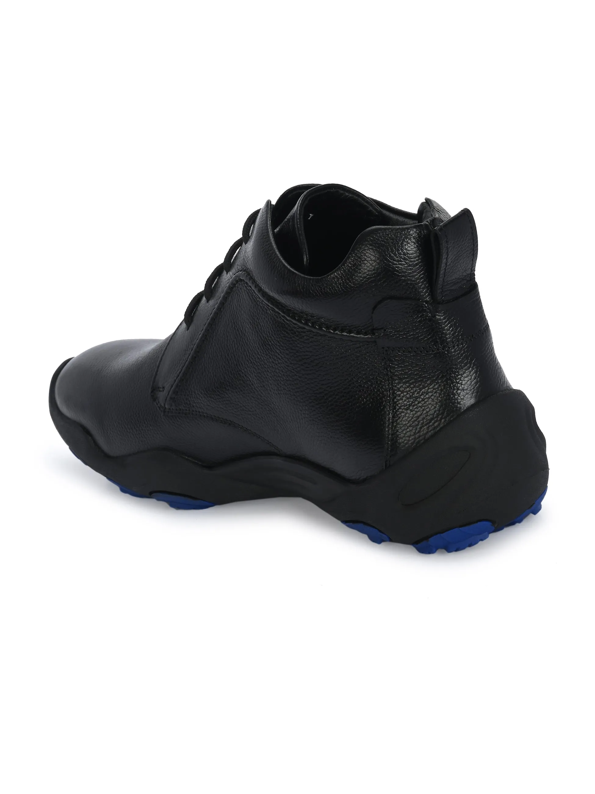 HITZG_51-Men's Black Leather Casual Boots