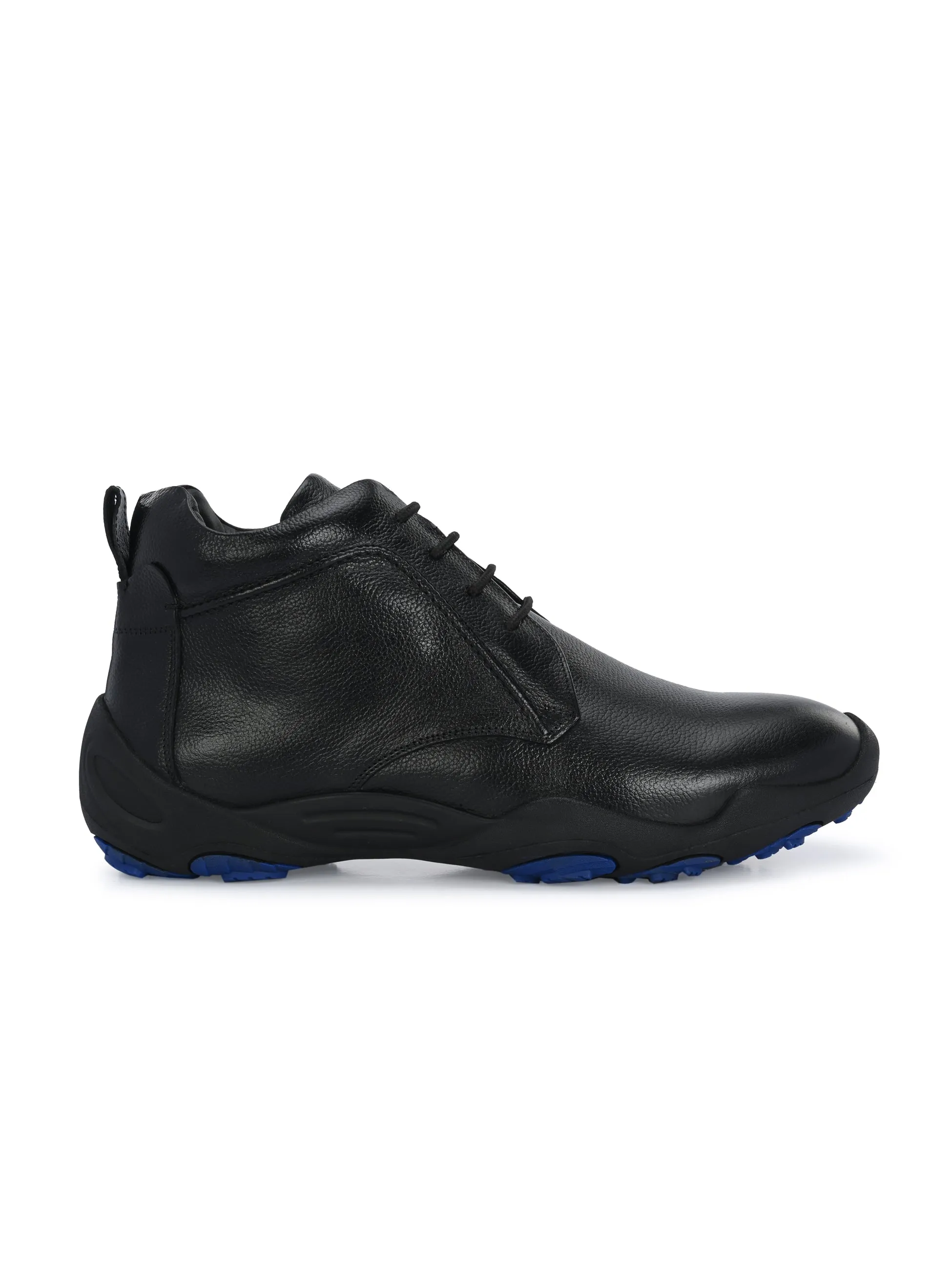 HITZG_51-Men's Black Leather Casual Boots