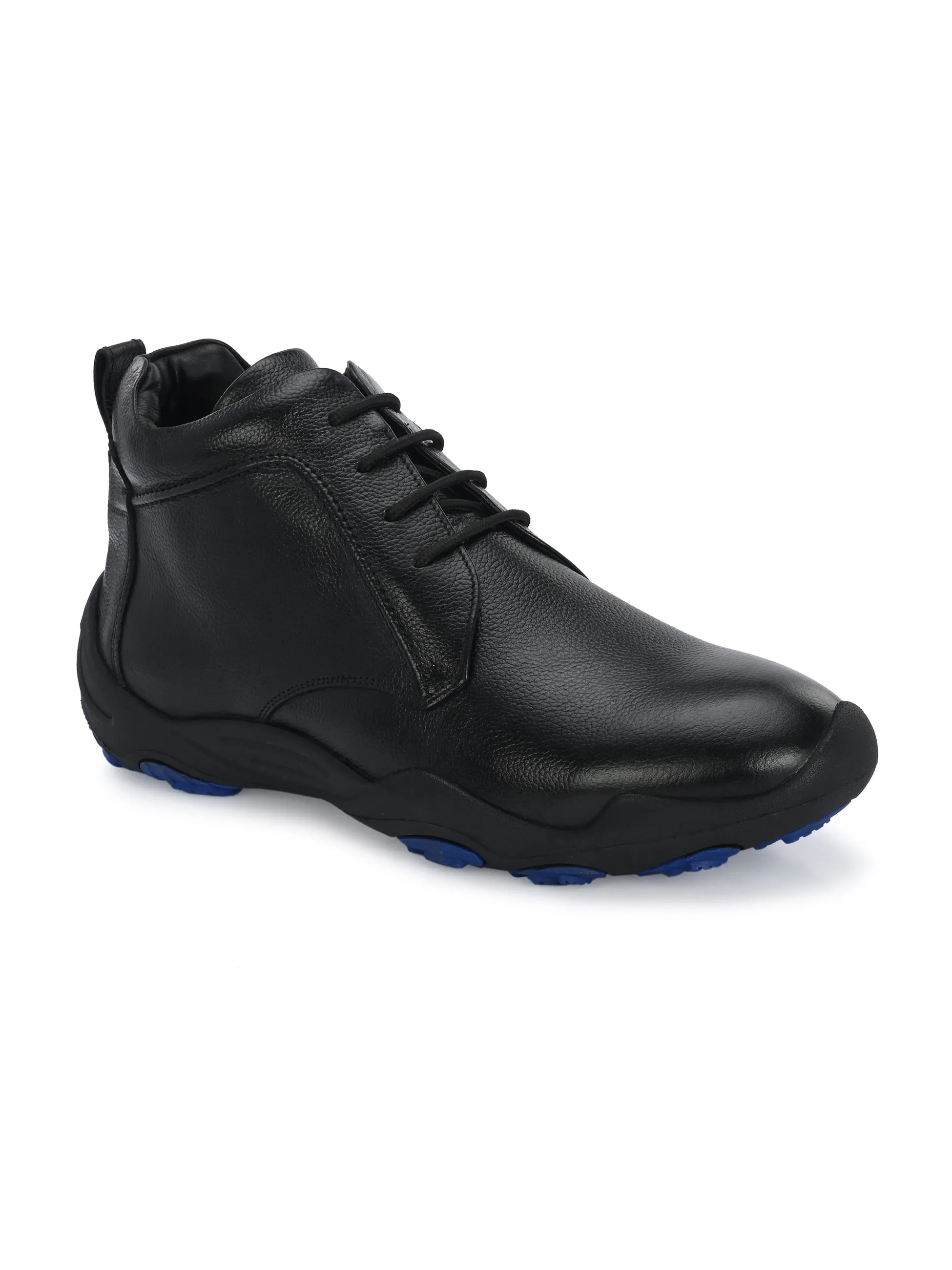 HITZG_51-Men's Black Leather Casual Boots