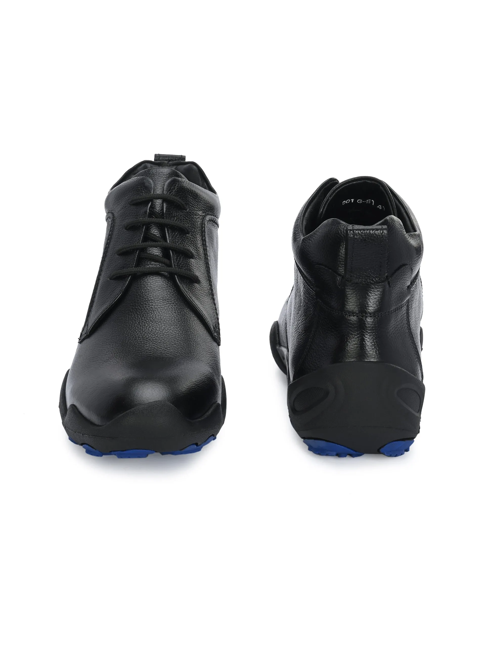 HITZG_51-Men's Black Leather Casual Boots