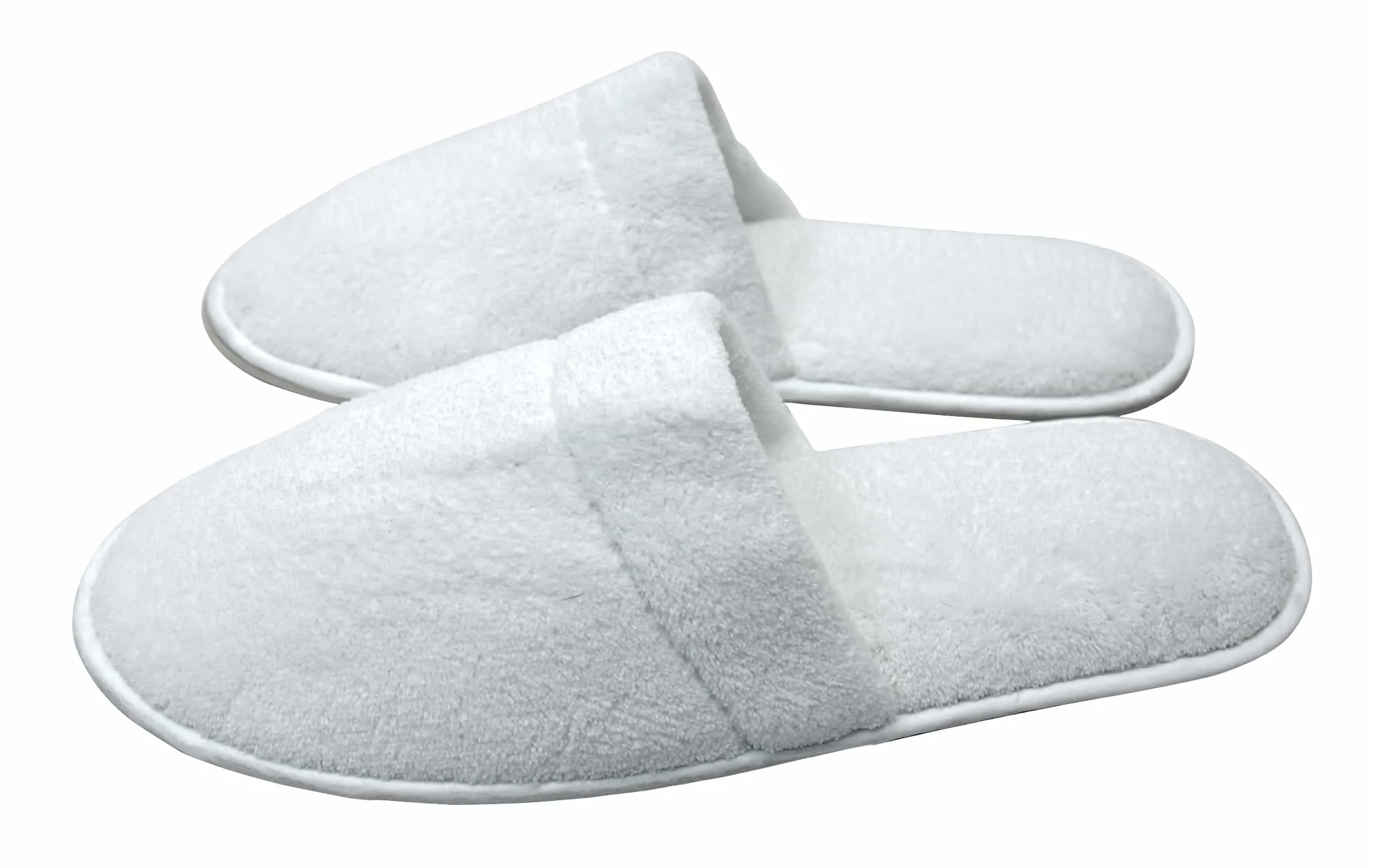 Hotel Slippers White Luxury Velour Closed Toe (50) - £1.12 Pair