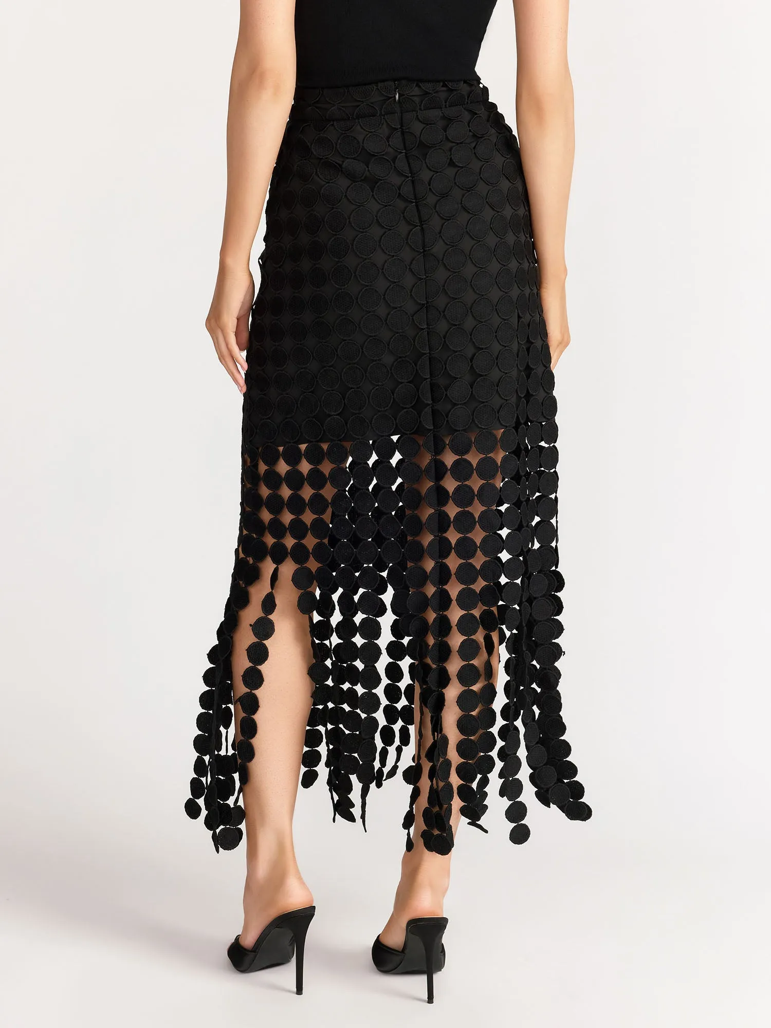 Just Me Circle Fringe High Waist Maxi Skirt - Brands We Love