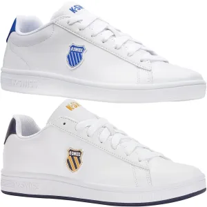 K-Swiss Mens Court Shield Leather Retro Trainers