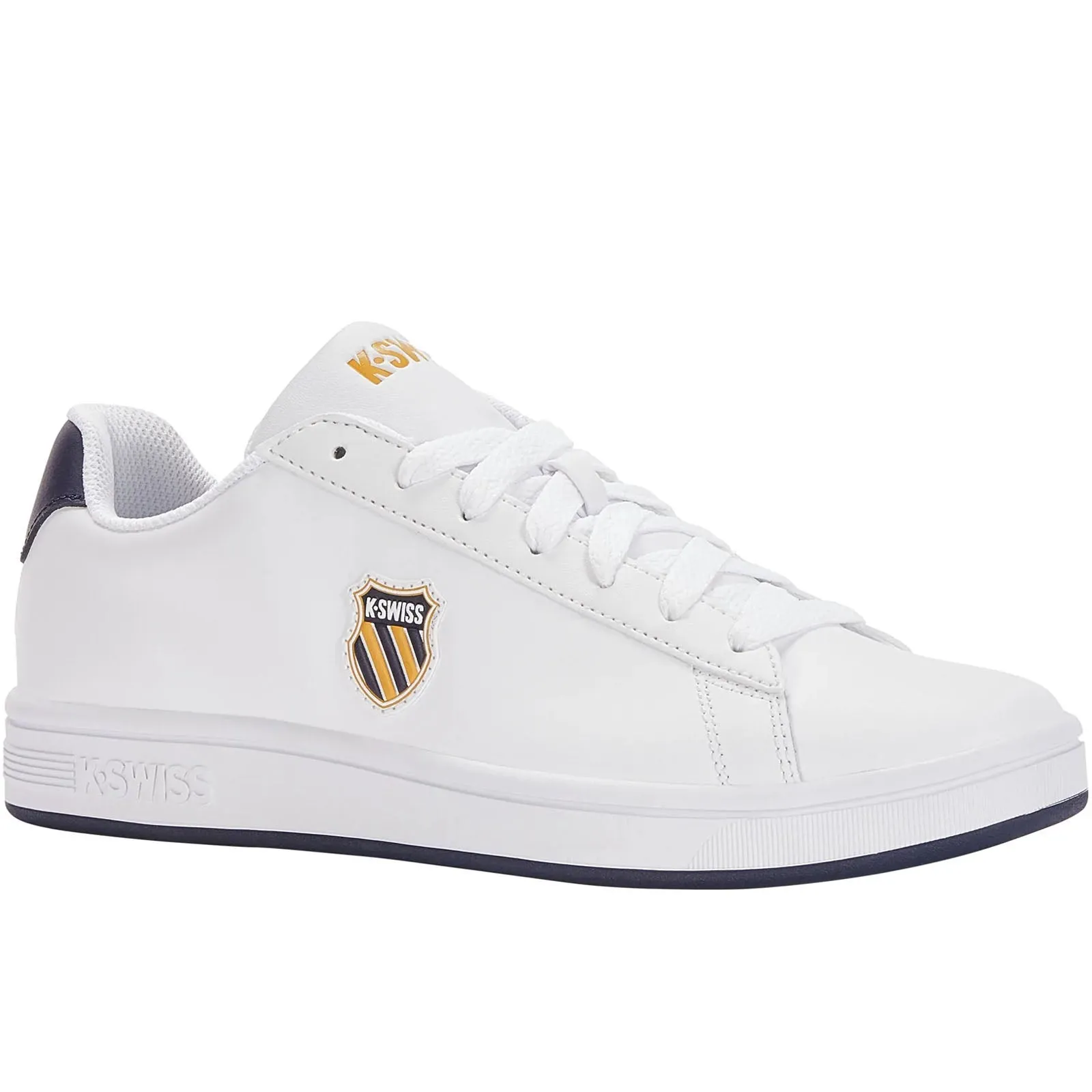 K-Swiss Mens Court Shield Leather Retro Trainers