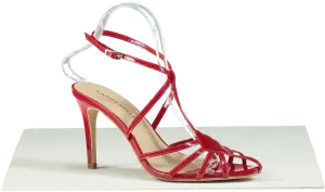 Karen Millen Red Strappy Patent Heels UK 5