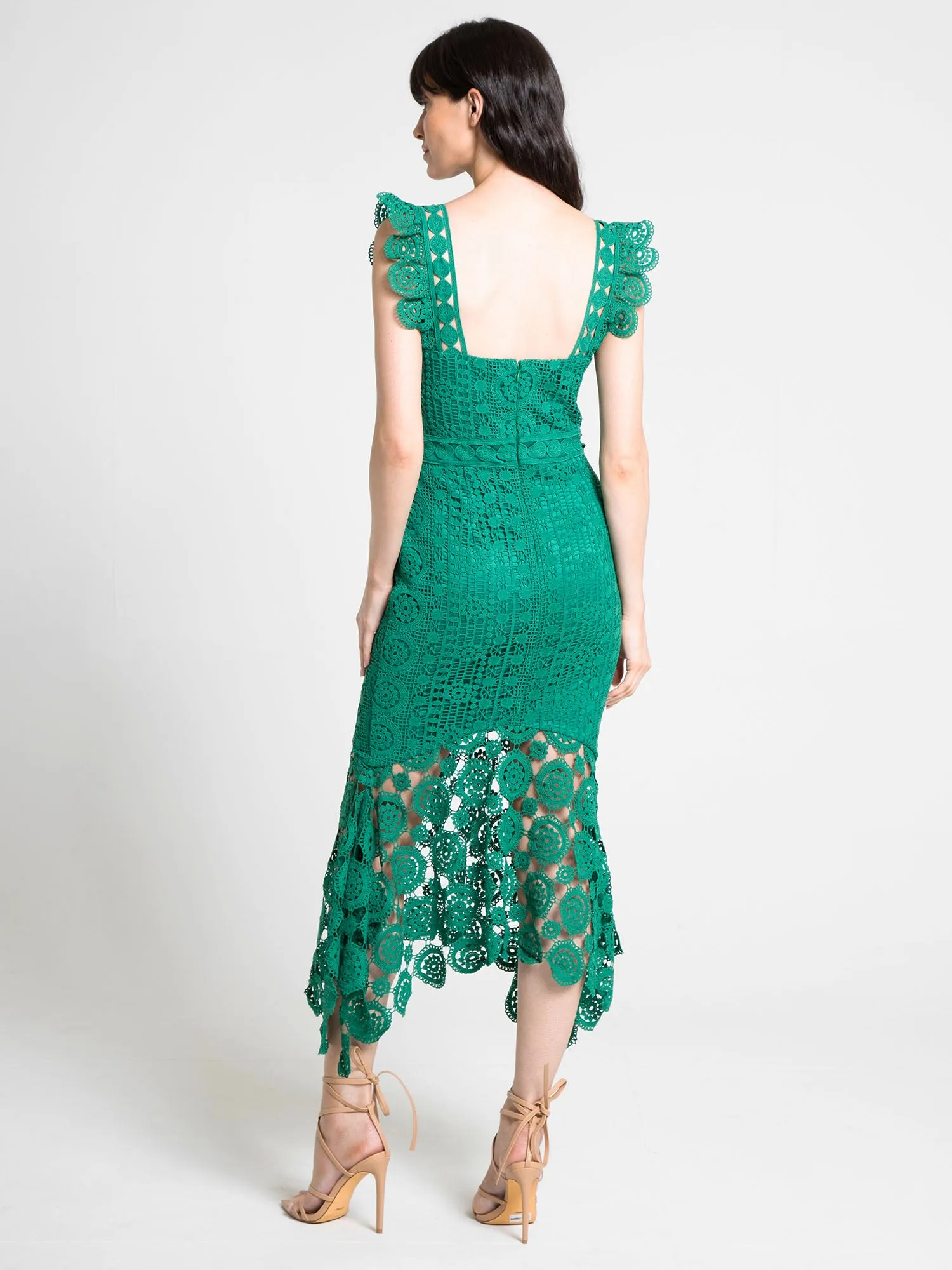 Lena Crochet Lace High-Low Midi dress - Brands We Love