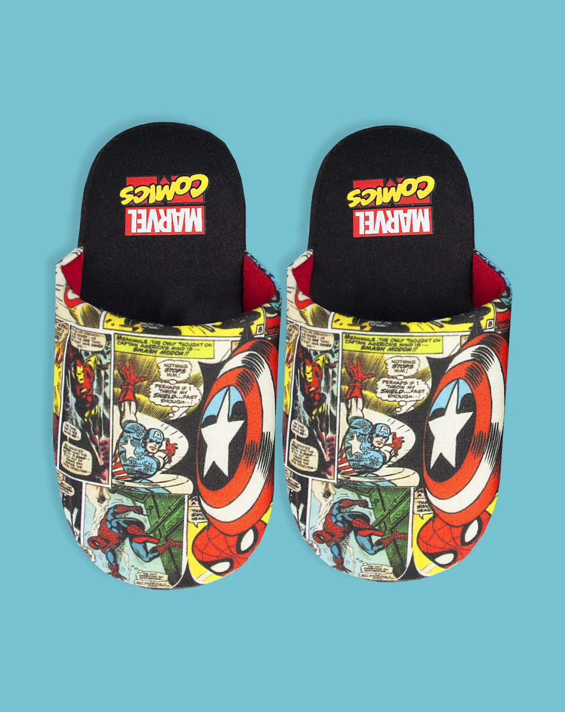 Marvel Avengers Comic Kid's Polyester Slippers - Multi-Coloured