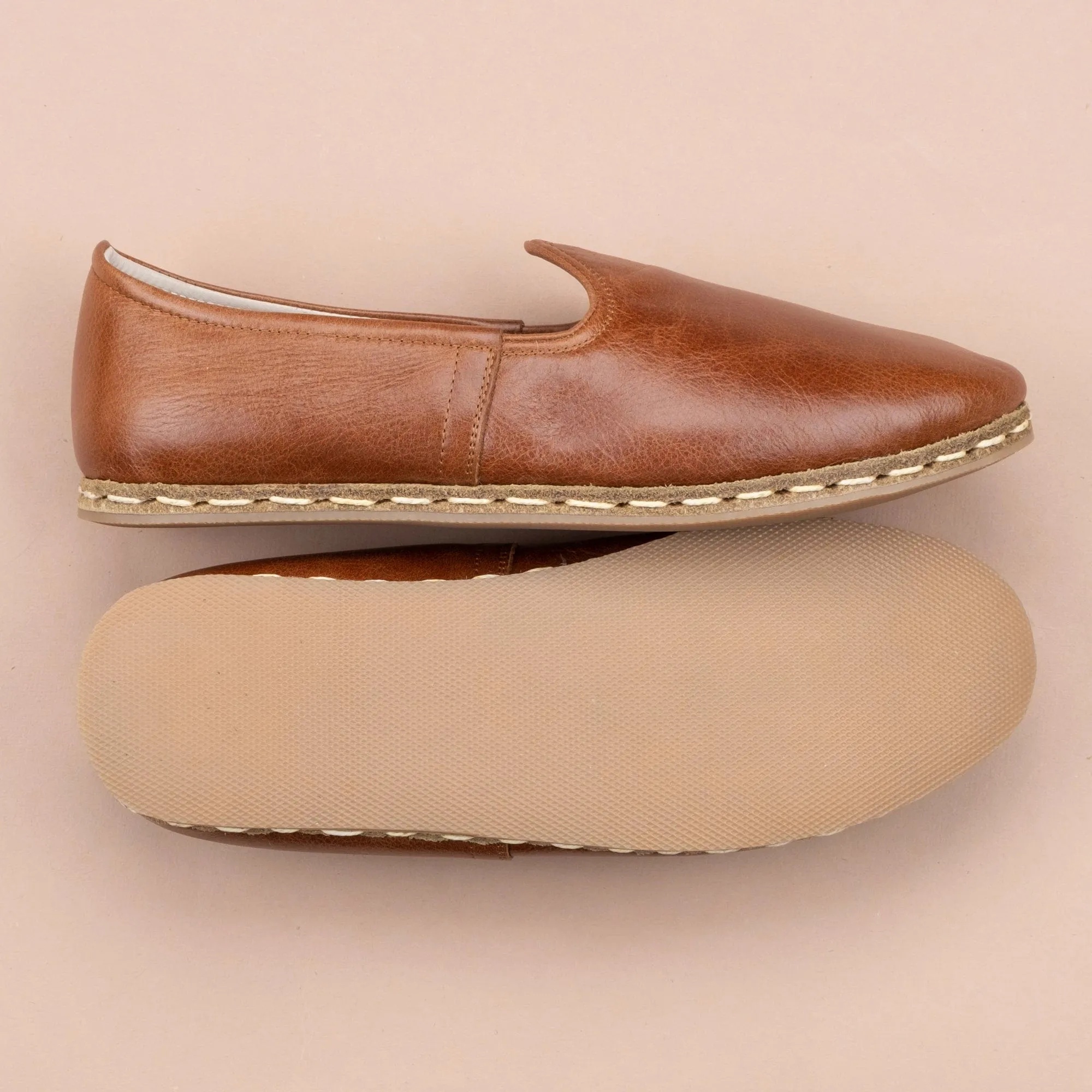 Men's Antique Brown Slip On Shoes