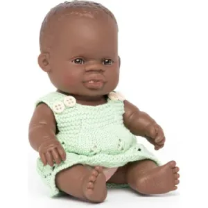 Miniland Dressed Baby Doll | African Girl 8 1/4"