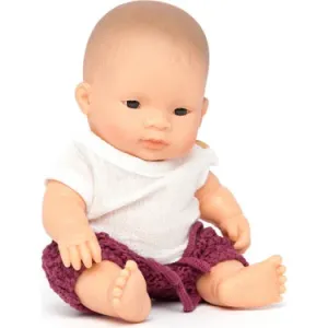 Miniland Dressed Baby Doll | Asian Girl 8 1/4"