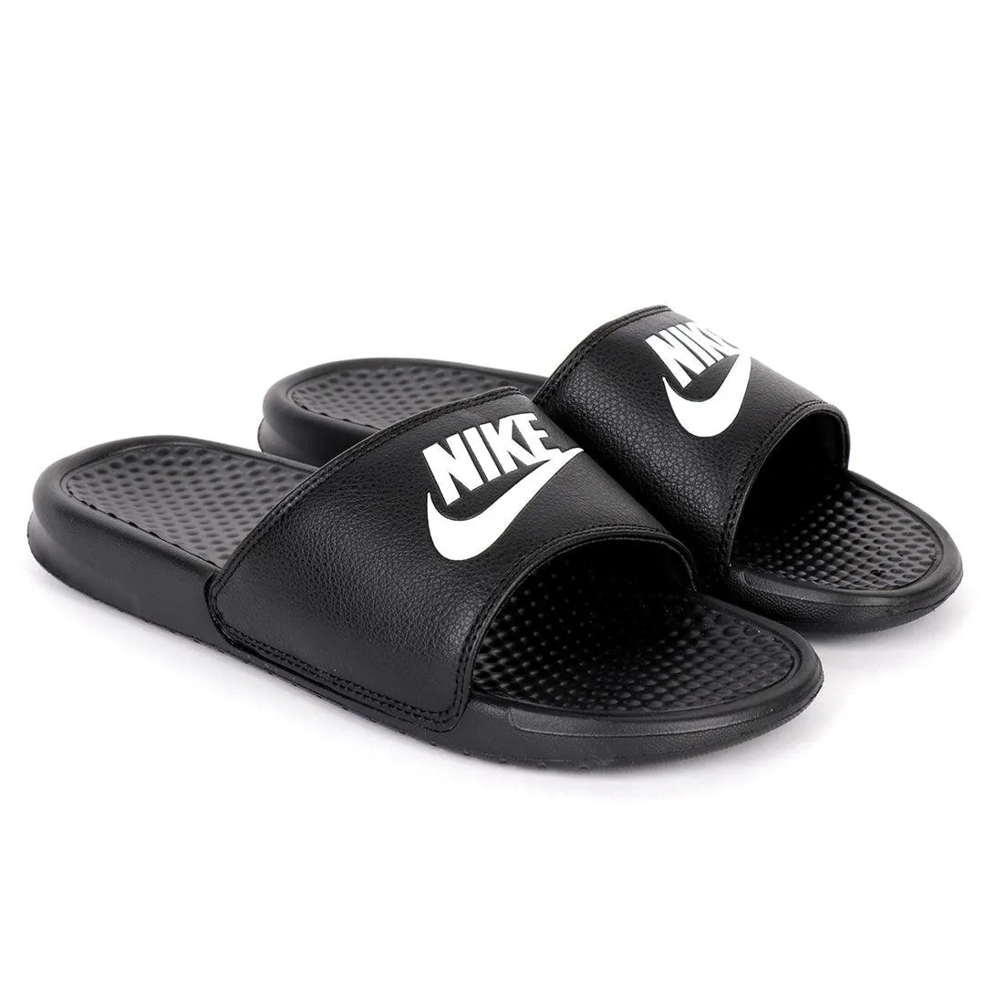 NK Benasi JDI Black With Off-white Logo Men's Slide