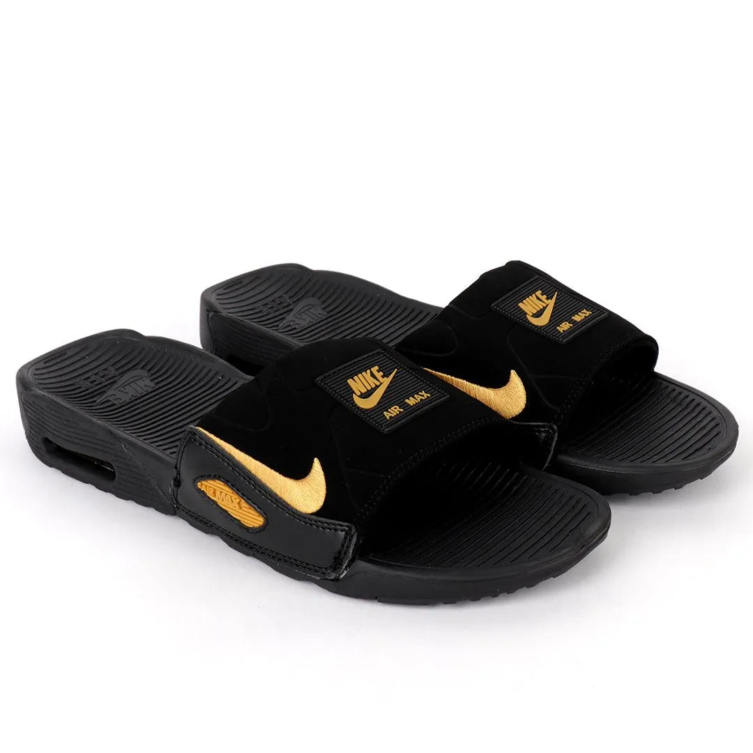 NK Camden Black And Gold Design Sneaker Sole Slide