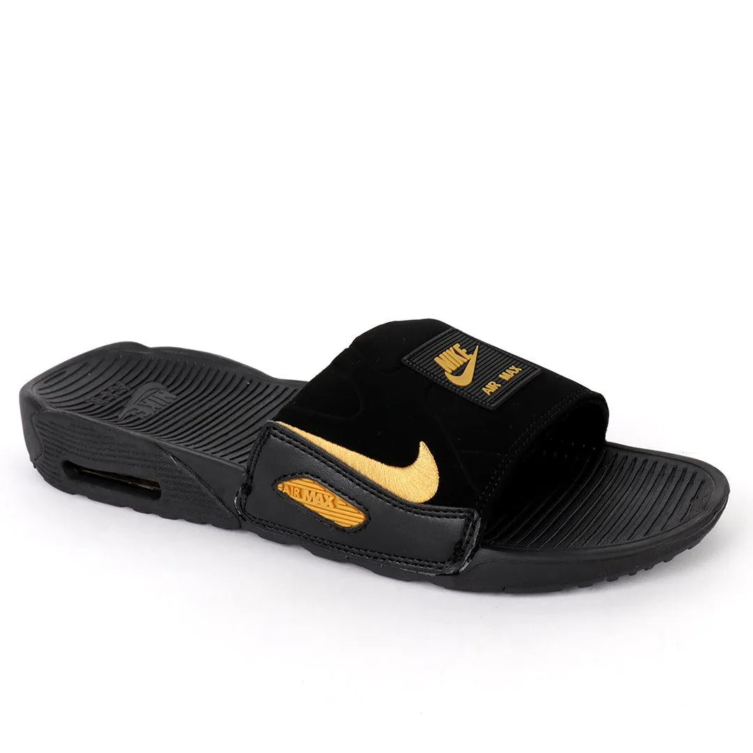 NK Camden Black And Gold Design Sneaker Sole Slide