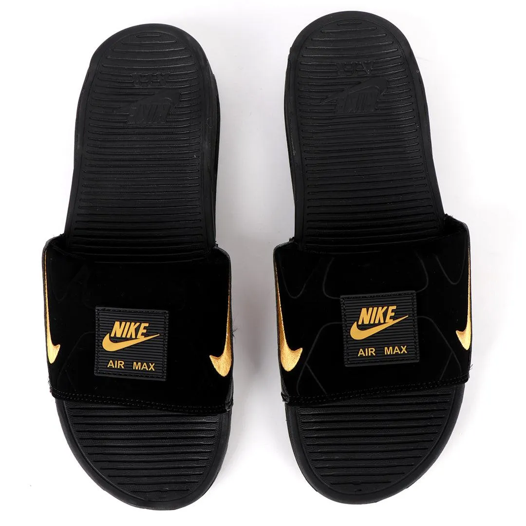 NK Camden Black And Gold Design Sneaker Sole Slide