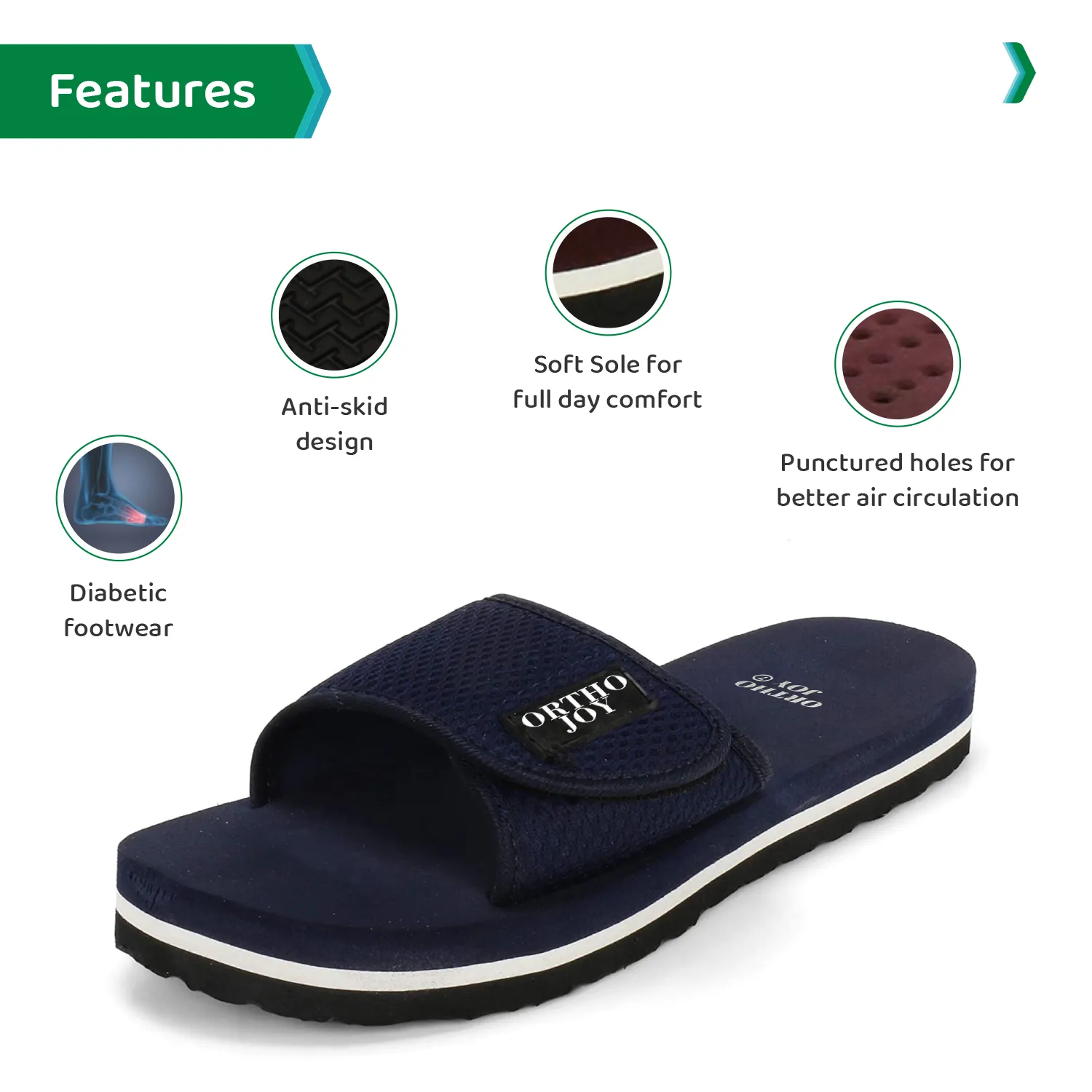 ORTHO JOY Extra Soft Doctor Slippers for Men/Flip-flops.