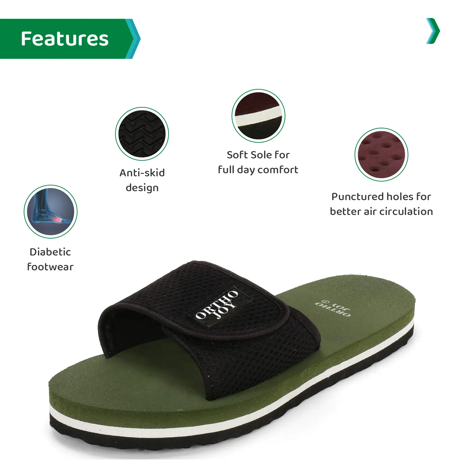 ORTHO JOY Extra Soft Doctor Slippers for Men/Flip-flops.