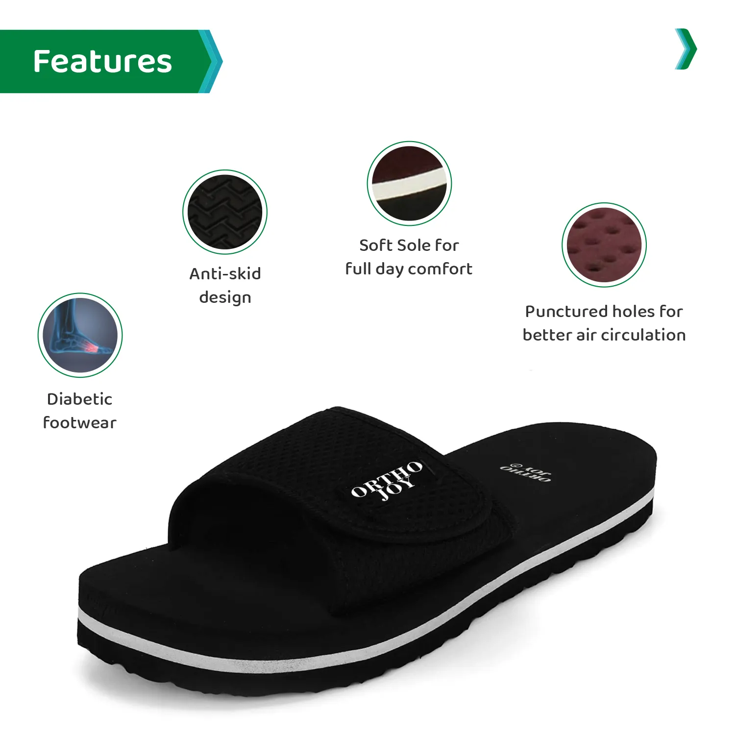 ORTHO JOY Extra Soft Doctor Slippers for Men/Flip-flops.