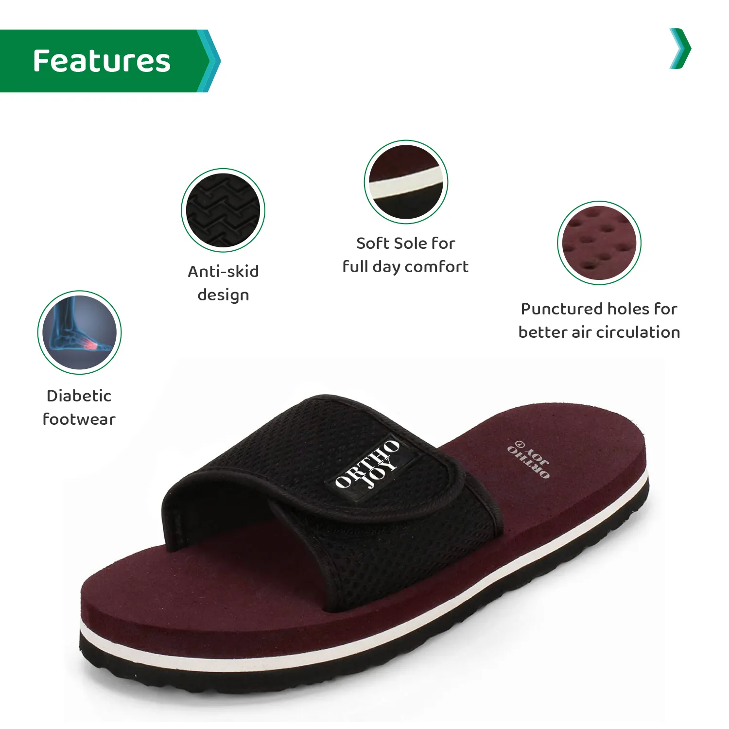 ORTHO JOY Extra Soft Doctor Slippers for Men/Flip-flops.