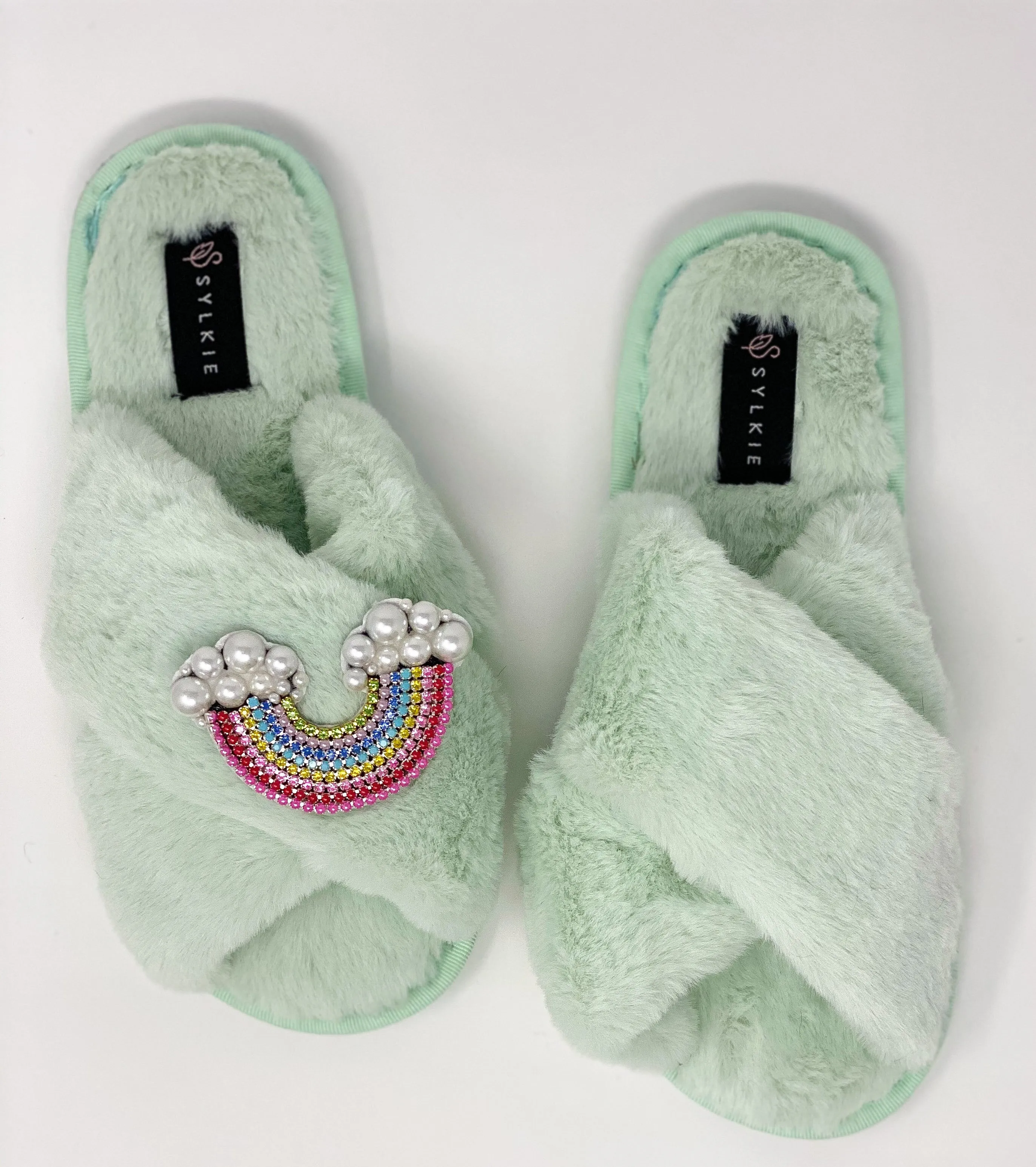 Rainbow Cross Slipper Mint