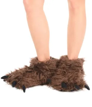 Slippers - Big Foot Paw - Brown