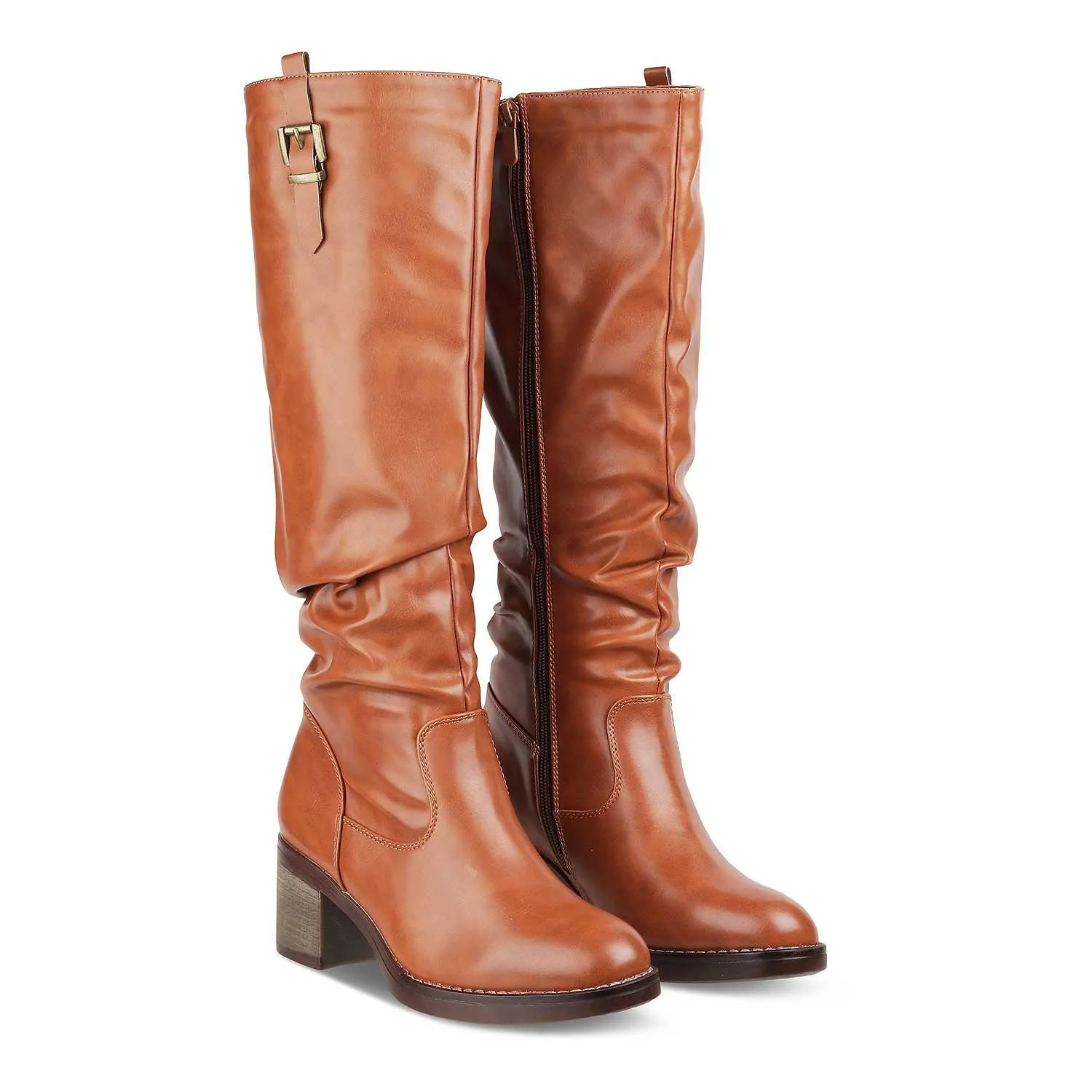 The Gardaber Camel Women's Knee-length Boots Tresmode