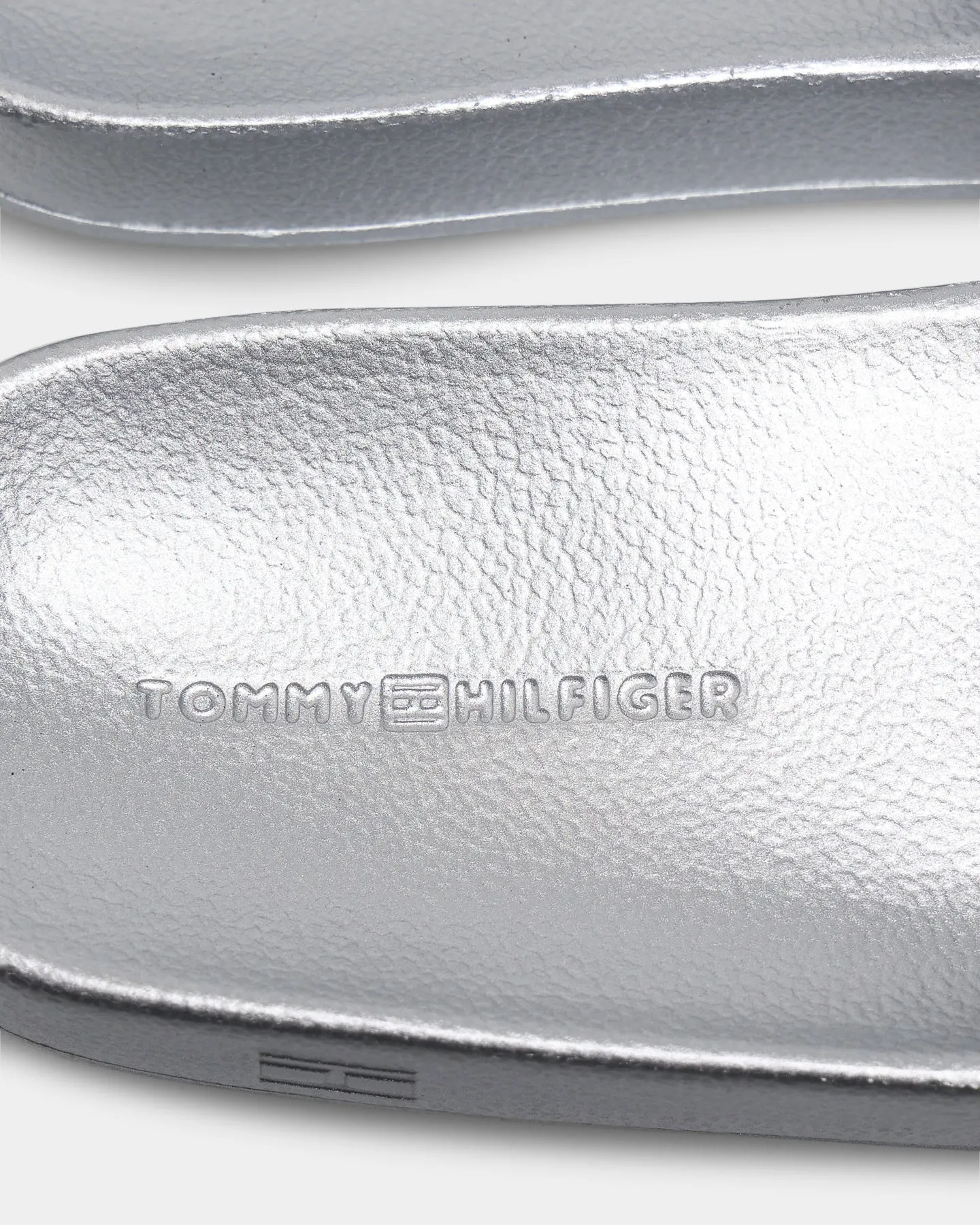 Tommy Jeans Women's Mono Metallic Pool Slides Silver