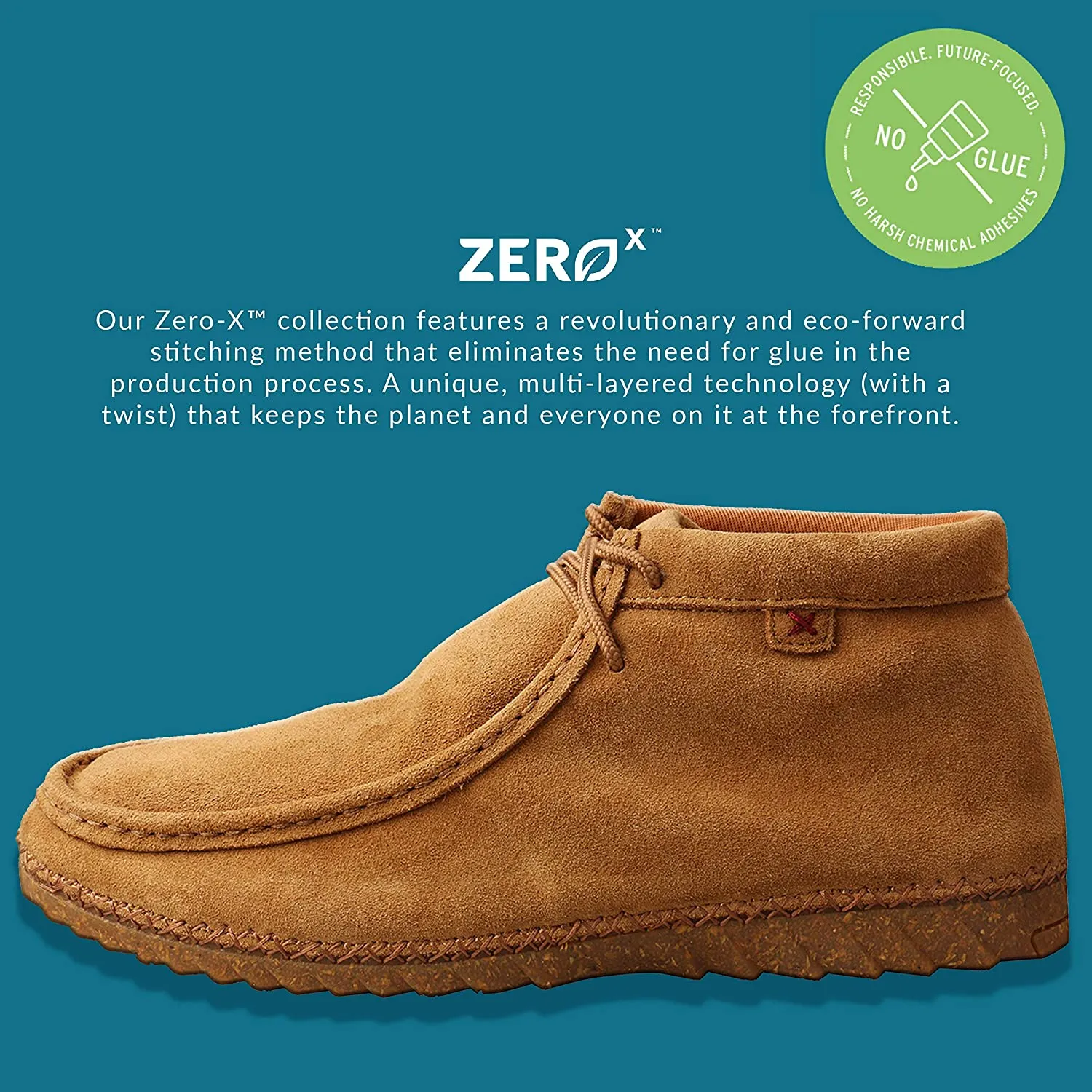 Twisted X Men’s Zero-X Chukka Driving Moc - Full-Grain Leather Handcrafting Chukka Shoes for Men