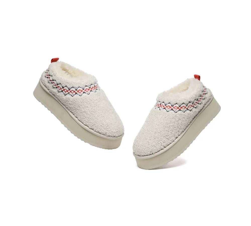 UGG Slippers Sheepskin Wool Plush Ankle Platform Madge