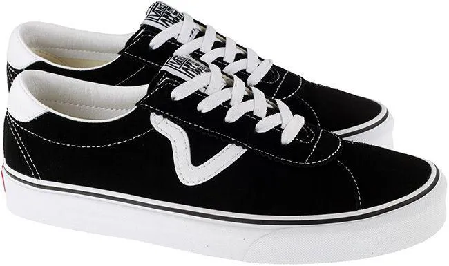 Vans Trainers Mens Sport Suede Black White