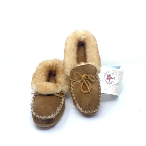 Vintage Adirondack Sheepskin Suede Moccasin Slippers 70605