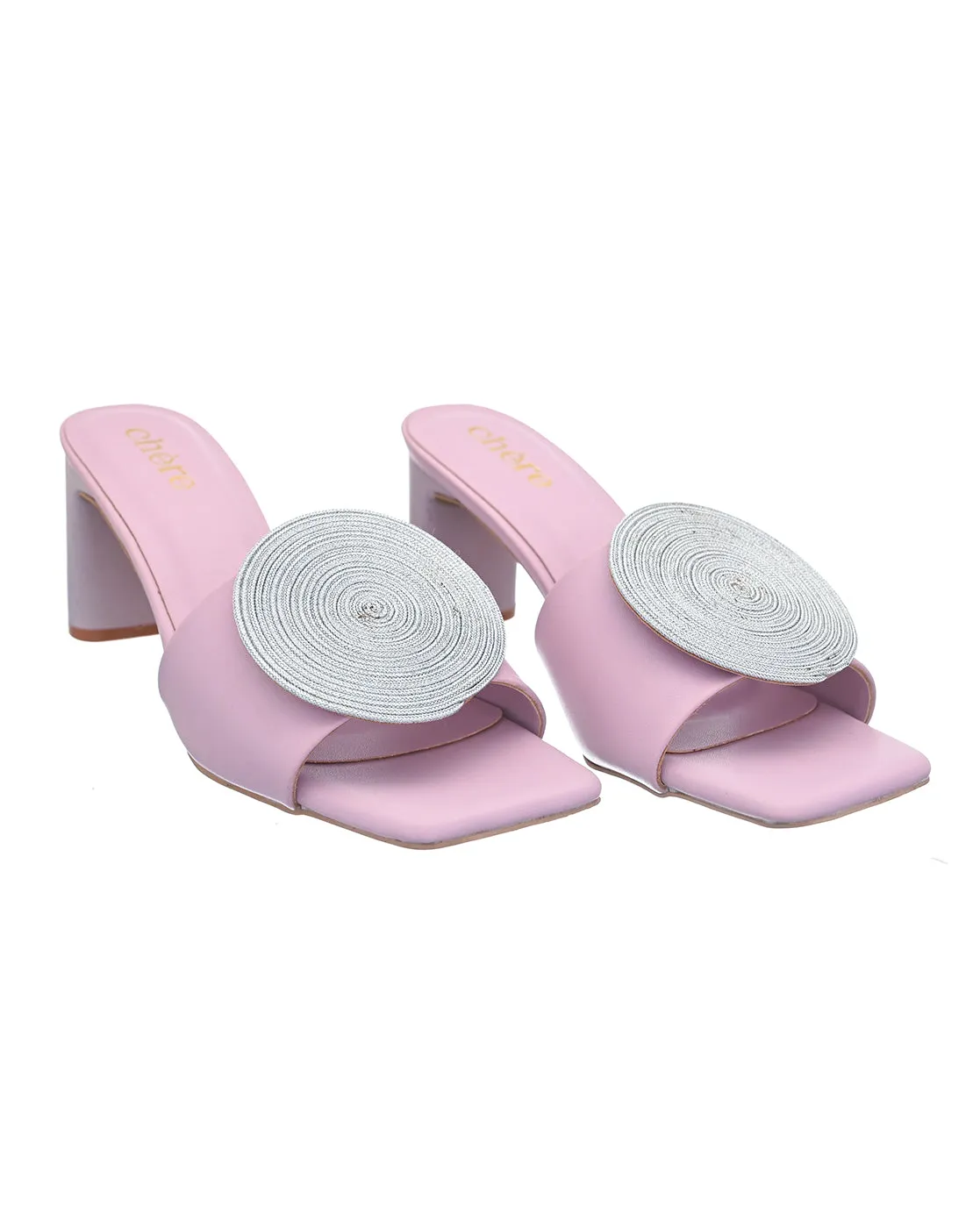 Violet Chic Circle Block Heels for Women